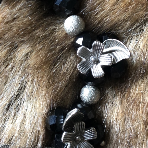 Metal & Acrylic Beaded Stretch Bangle Bracelet - Picture 3 of 4